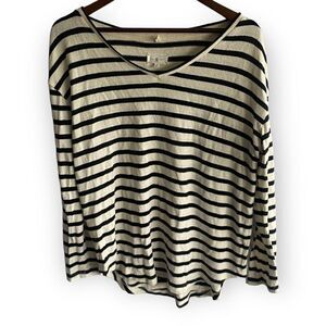 Women's Lou & Grey Cream & Black Striped Long Sleeve Top